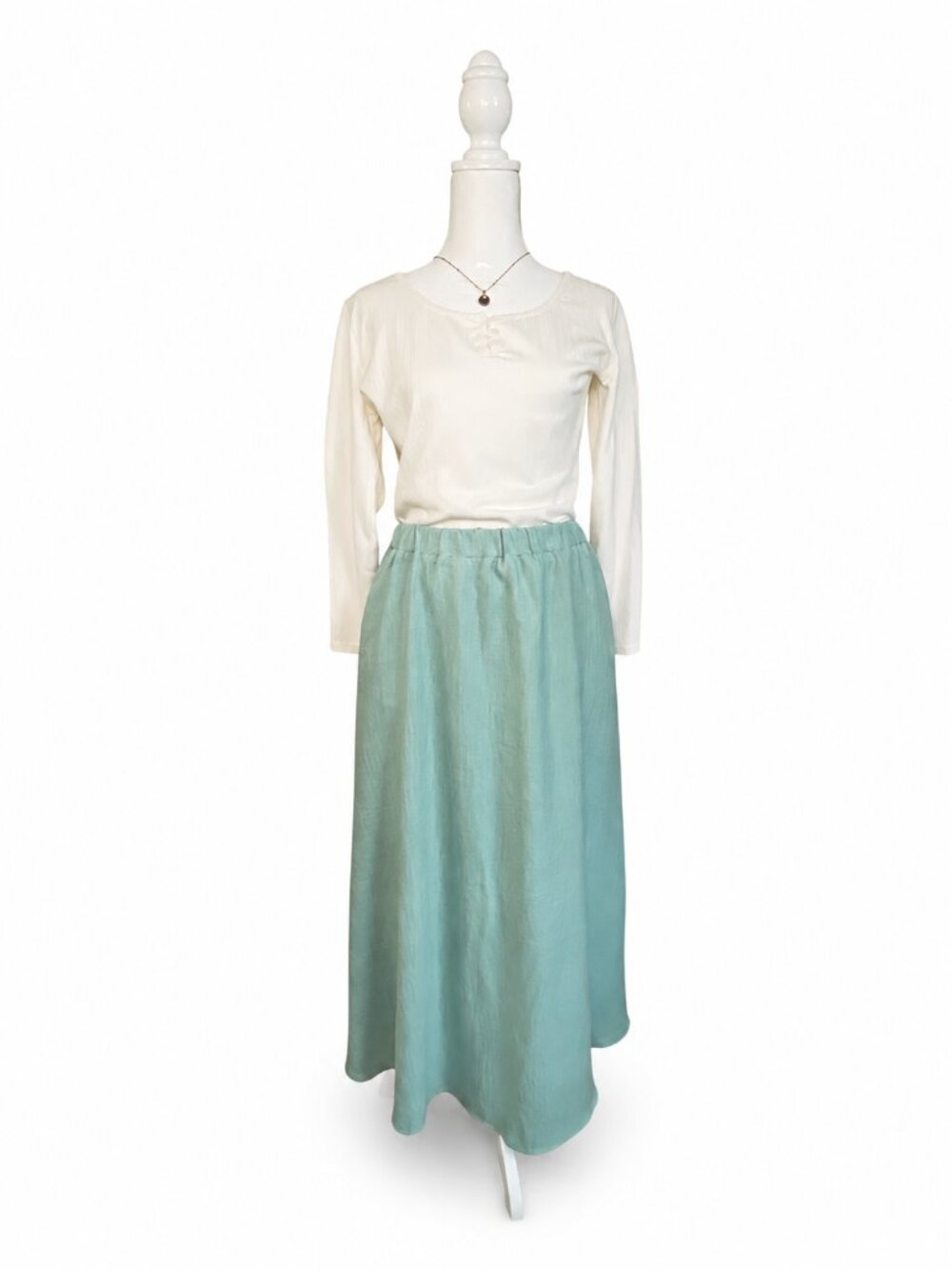 SHEIN Sage Green Flowy Maxi Skirt Size XL